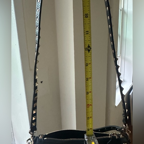 Valentino Small Rockstud Grainy Calfskin Crossbody Bag in Black - Picture 9 of 14